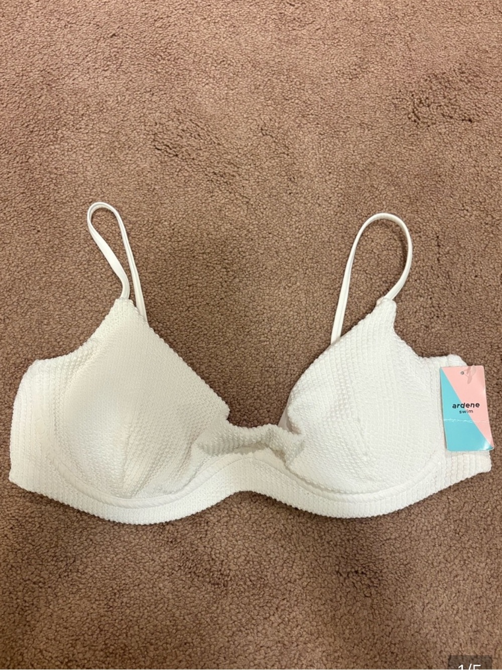 3 for $14 Ardene Cream Textured bikini top size xl